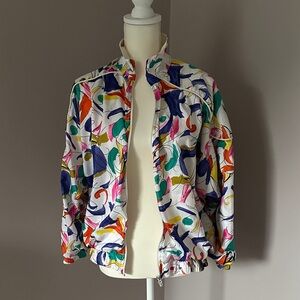 Women's Multicolor Abstract Bomber Jacket